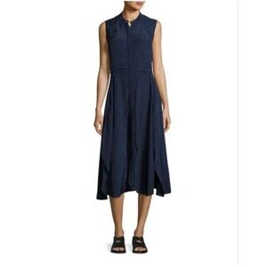 Public School Casside Textured Shirtdress In Navy- 6